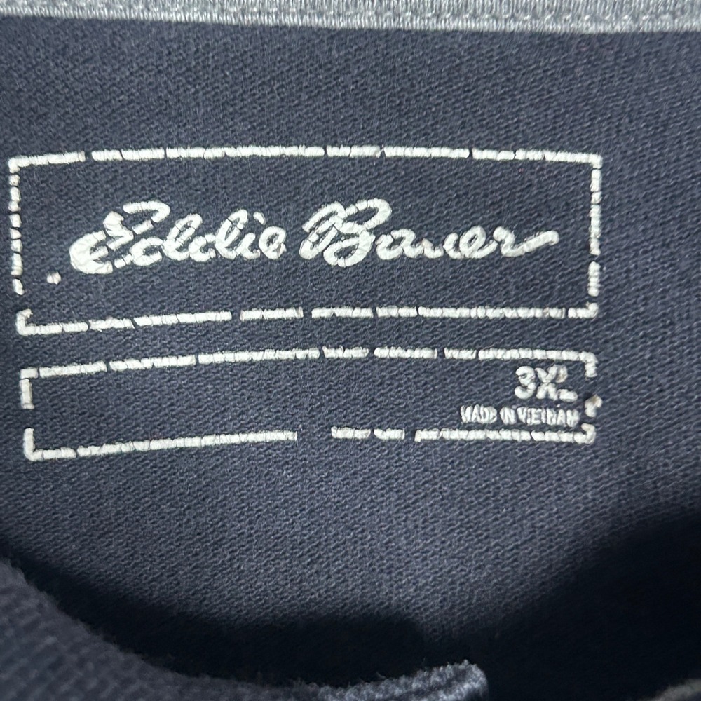 Eddie Bauer Polo Shirt Men 3XL Navy Blue Long Sleeve Cotton Pique Casual Outdoor - Picture 6 of 14